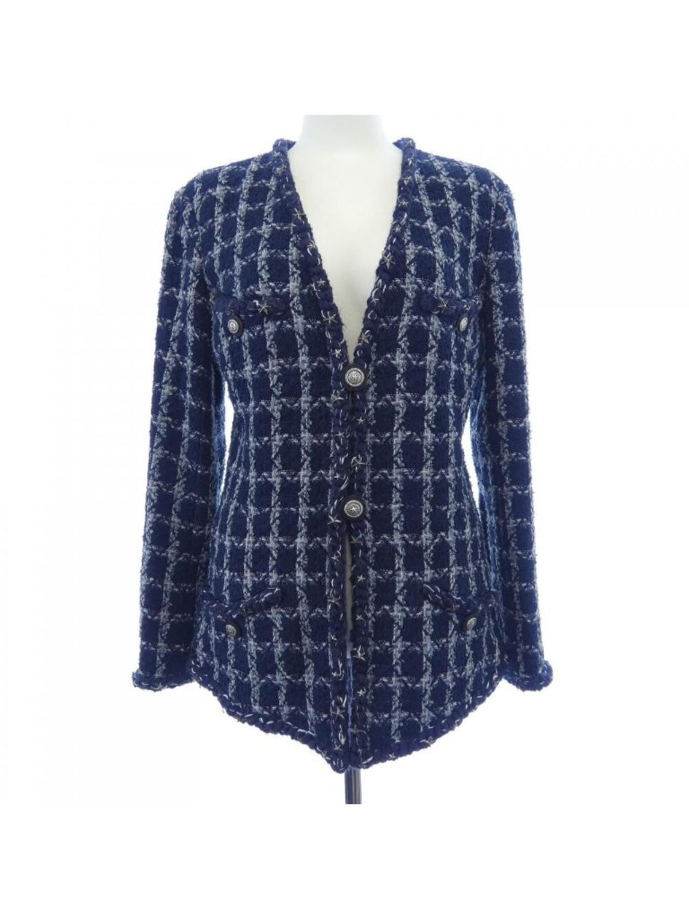 Chanel Collarless Jacket Navy